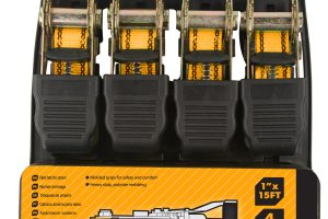 62254  4Pcs 1x16 Ratchet Tie Down Set (Industrial)