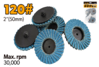 95093   2" Roll Lock Flap Wheel 120Grit -10Per Bag