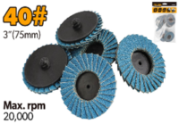 95094  3" Roll Lock Flap Wheel 40Grit -10Per Bag