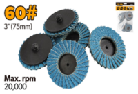 95095  3" Roll Lock Flap Wheel 60Grit -10Per Bag