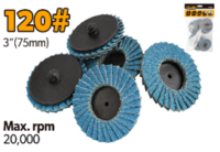 95097  3" Roll Lock Flap Wheel 120Grit -10Per Bag